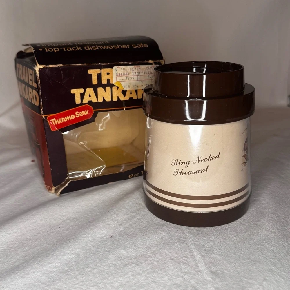 Travel Tankard Insulated Mug in Brown with Game Bird Design